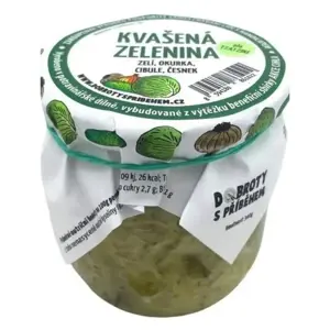 Kvašená zelenina PICKLES - Zelí, okurka, cibule, česnek 340g | DOBROTYSPRIBEHEM.CZ