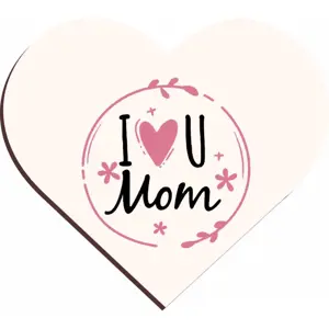 Bombasei marcipánová dekorace Srdíčko I Love U Mom (6 ks)