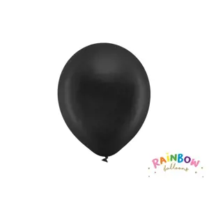 PartyDeco balónky černé metalické 23 cm (10 ks)