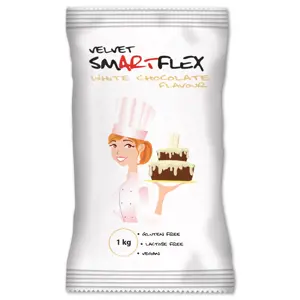 Smartflex Velvet Bílá čokoláda 1 kg v sáčku (Potahovací a modelovací hmota na dorty)