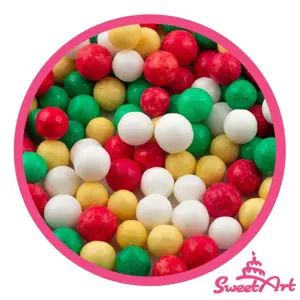 SweetArt cukrové perly Golden Christmas mix 7 mm (1 kg)