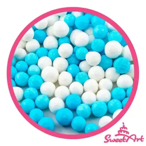 SweetArt cukrové perly modré a bílé 7 mm (80 g)